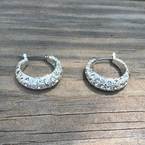 Monet Jewelry - Faux Diamond Pave Loop Earrings (pierced ears) Monet Jewelry - Faux Diamond Pave Loop Earrings (pierced ears)